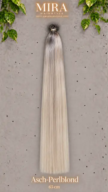 Echthaar Extensions in Asch-Perlblond, 65 cm, glatt