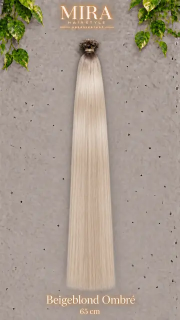 Echthaar Extensions in Beigeblond Ombré (heller Ansatz), 65 cm, glatt