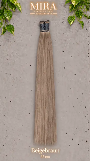 Echthaar Extensions in Beigebraun, 65 cm, glatt