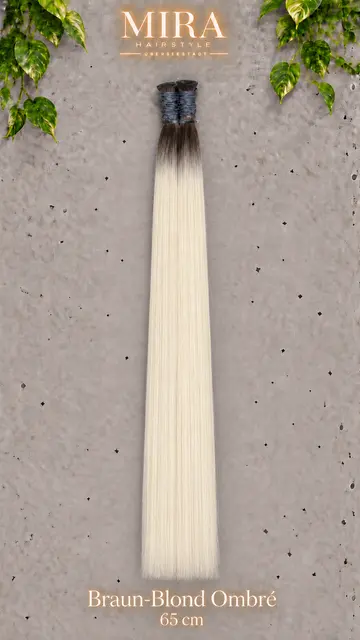 Echthaar Extensions in Braun-Blond Ombré, 65 cm, glatt