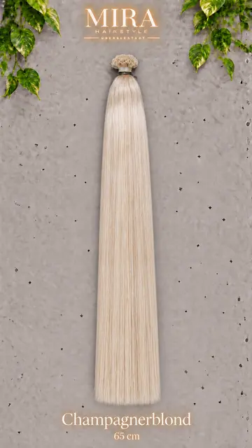 Echthaar Extensions in Champagnerblond, 65 cm, glatt