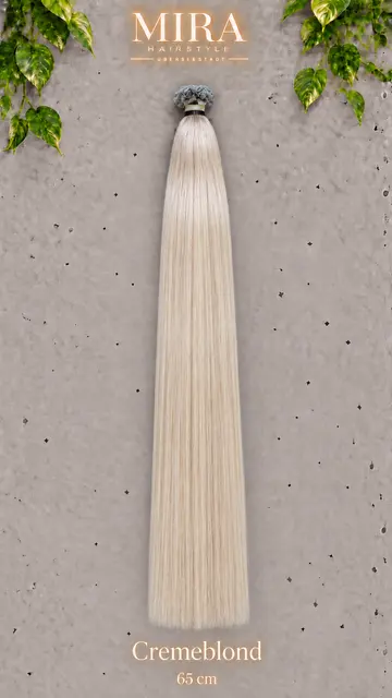 Echthaar Extensions in Cremeblond, 65 cm, glatt
