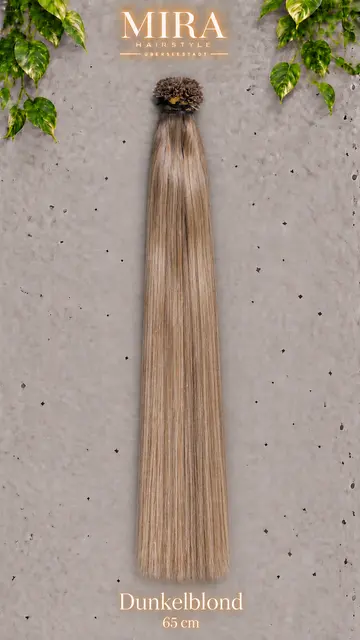 Echthaar Extensions in Dunkelblond, 65 cm, glatt