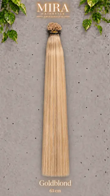 Echthaar Extensions in Goldblond, 65 cm, glatt