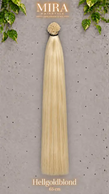 Echthaar Extensions in Hellgoldblond, 65 cm, glatt