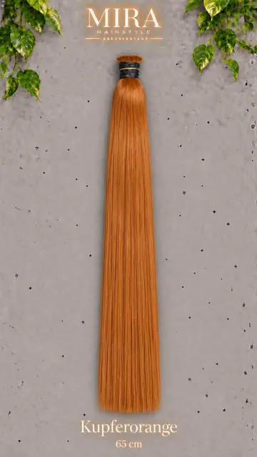 Echthaar Extensions in Kupferorange, 65 cm, glatt