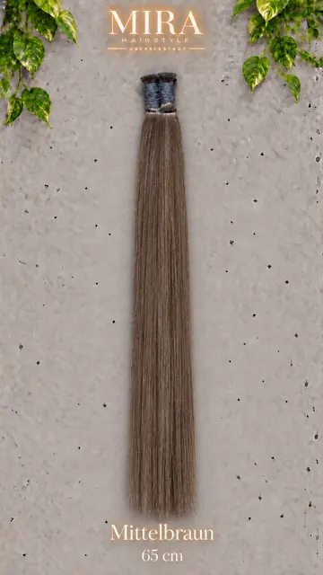 Echthaar Extensions in Mittelbraun, 65 cm, glatt