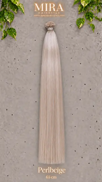 Echthaar Extensions in Perlbeige, 65 cm, glatt