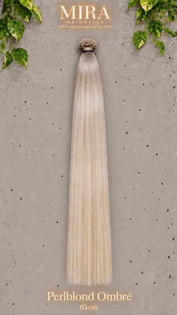 Echthaar Extensions in Perlblond Ombré, 65 cm, glatt
