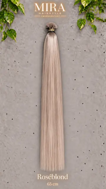 Echthaar Extensions in Roséblond, 65 cm, glatt