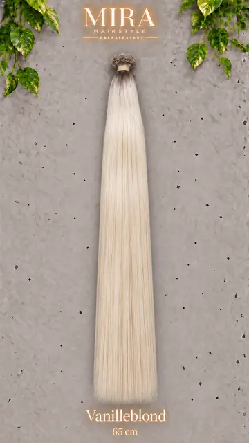 Echthaar Extensions in Vanilleblond, 65 cm, glatt